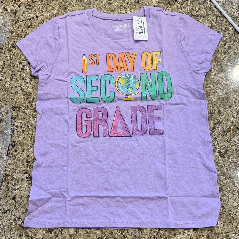 The Children's Place Lavender 'First Day of Second Grade' Tee